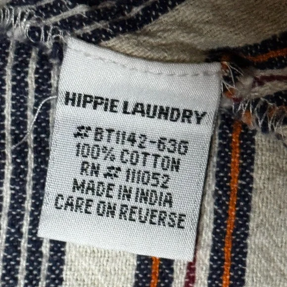 Hippie Laundry Boho Chevron Fringe Tank Top Size M 100% Cotton Striped Festival - Picture 6 of 7